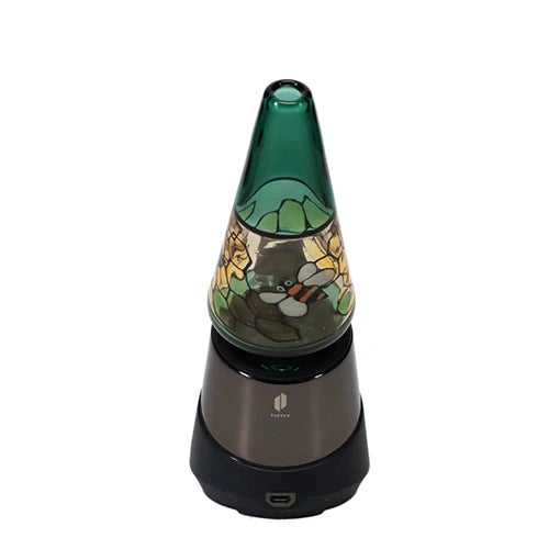 Windstar Glass Green Bee & Honeycomb Stained Glass Dry Peak Top