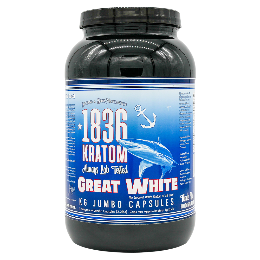 1836 Kratom - Great White - 1kg Capsules