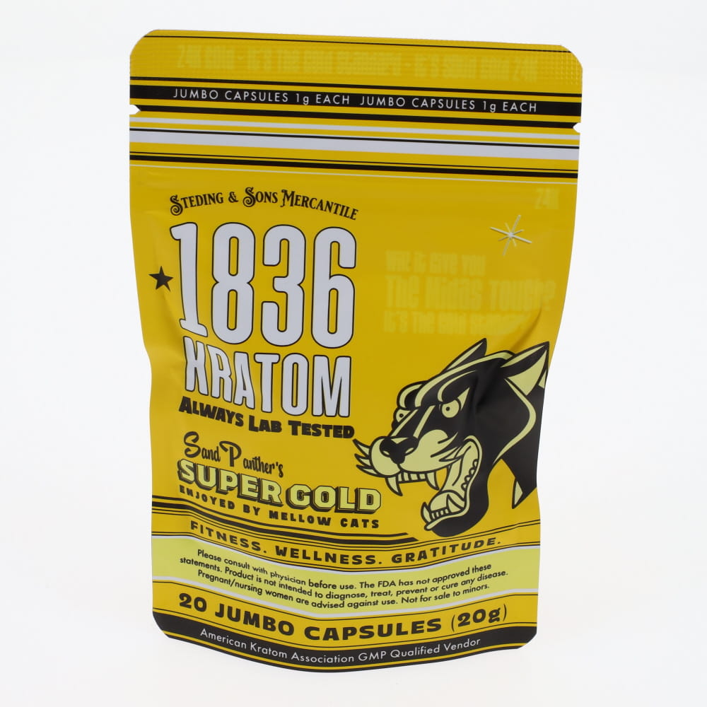 1836 Kratom - Super Gold - 20ct Capsules