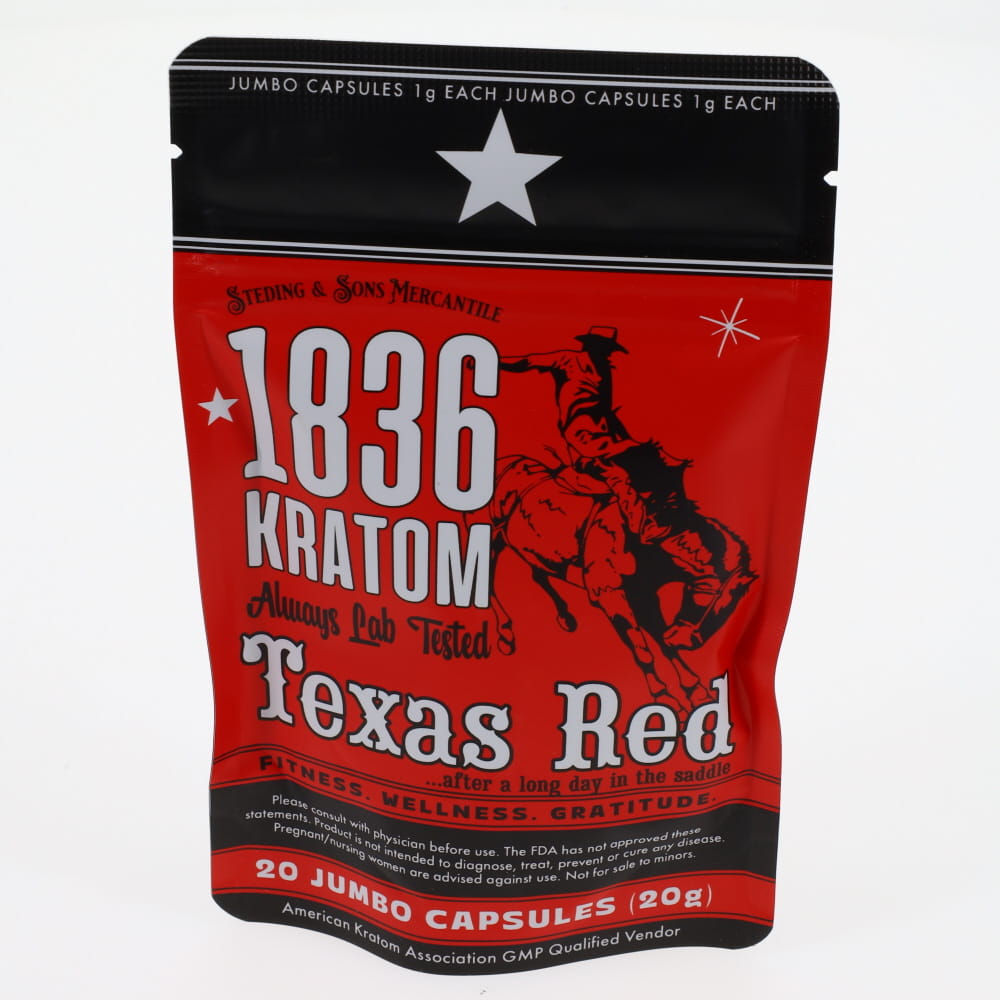 1836 Kratom - Texas Red - 20ct Capsules