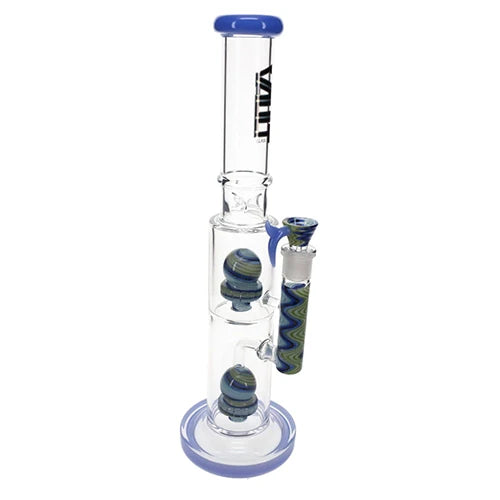 Vault Glass 2 Worked Perc Wig Wag Water Pipe - 16"