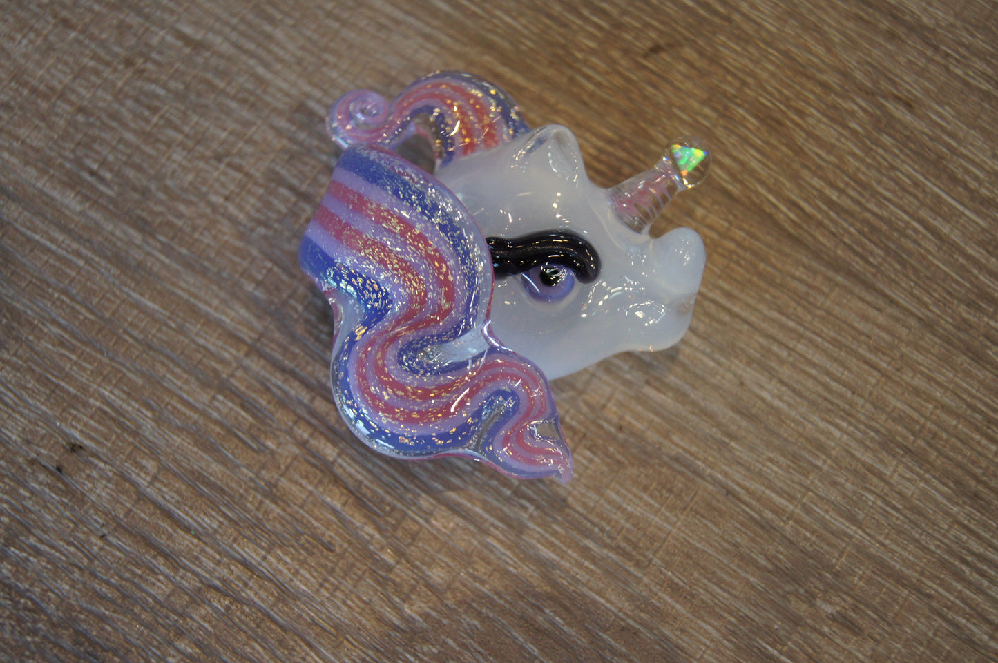 ACE Glass White Unicorn Flatback Pendant