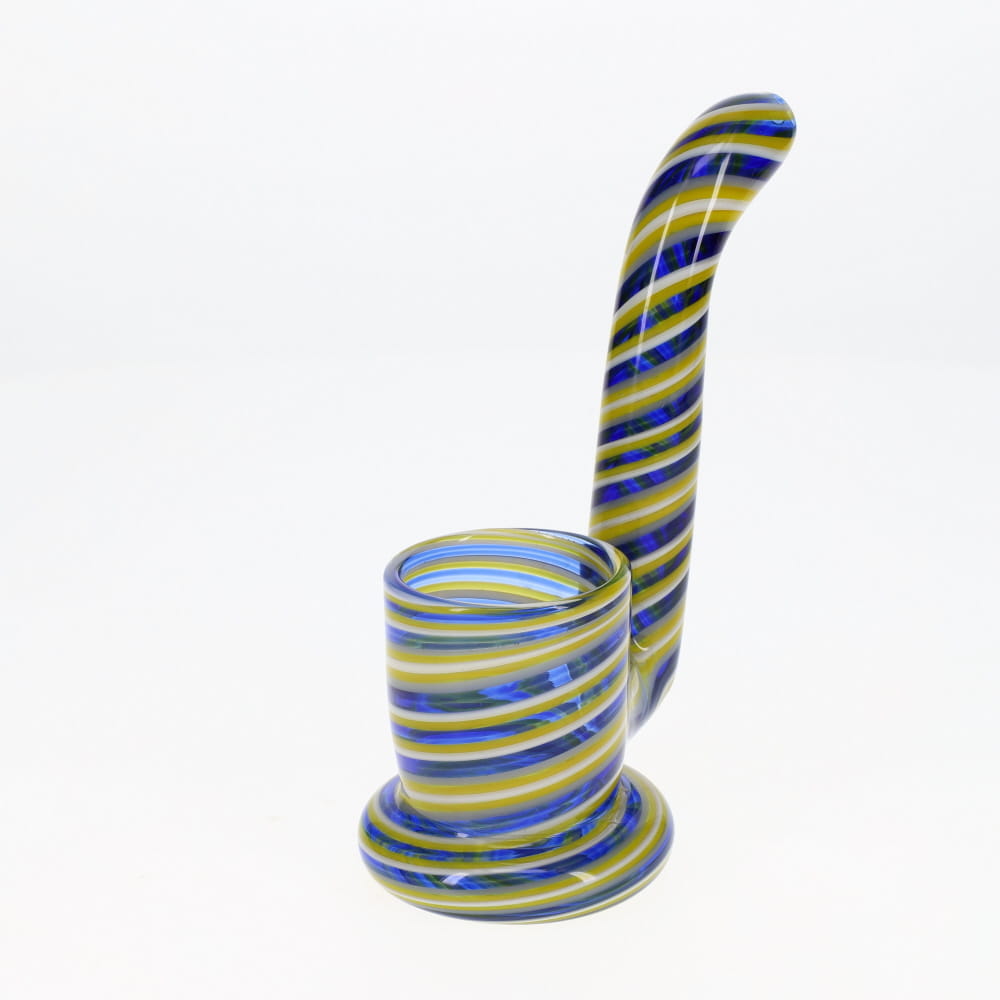 Addison Hanna Glass Blue/Yellow Linework Standing Proxy Lock #2