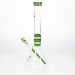 Armor Glass Green & White Wig Wag 45mm Beaker