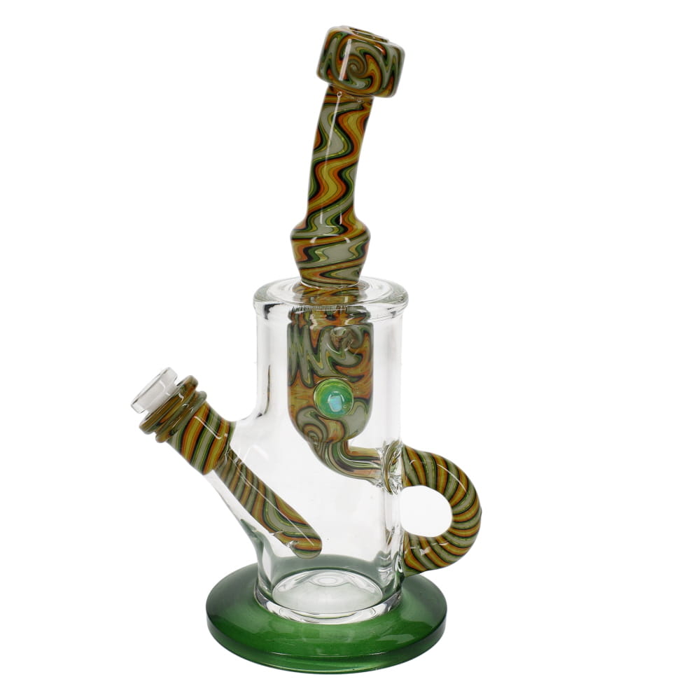 Augy Glass Green & Yellow Linework Incycler