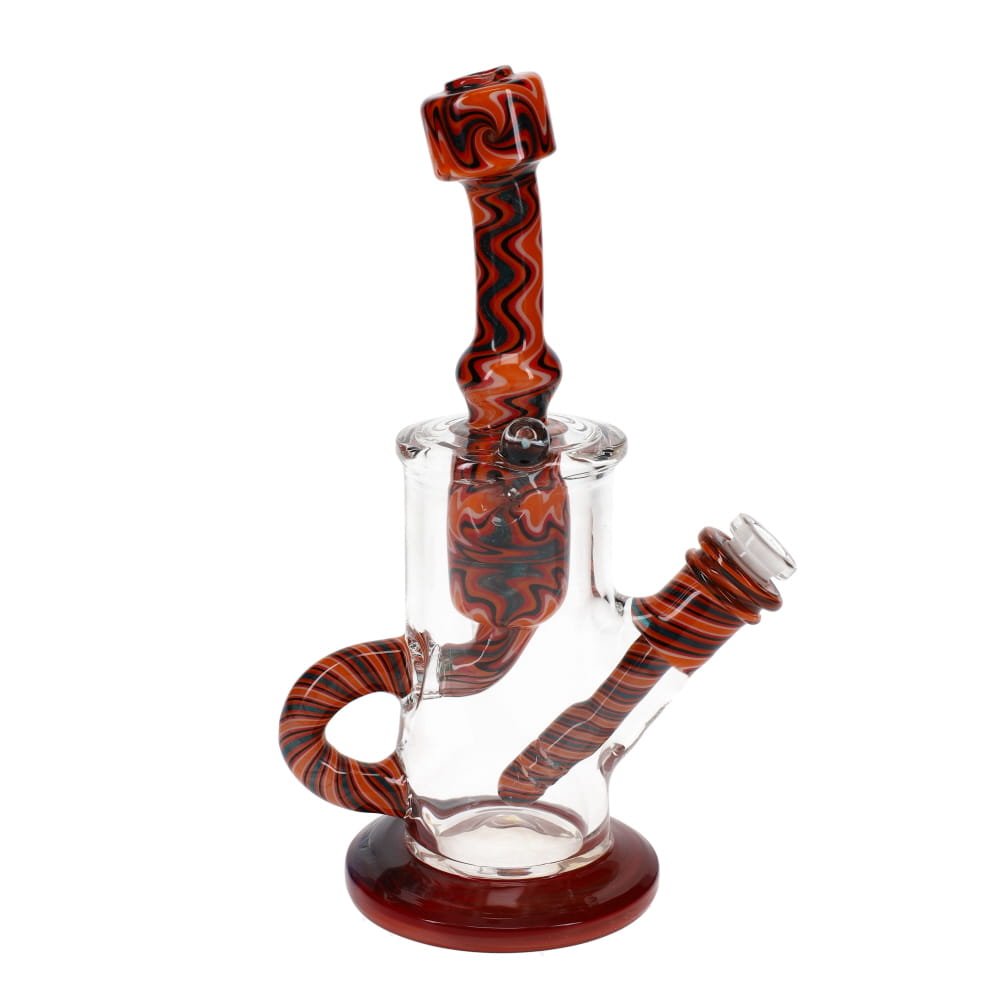 Augy Glass Orange Red Black Linework Incycler