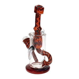 Augy Glass Orange Red Black Linework Incycler