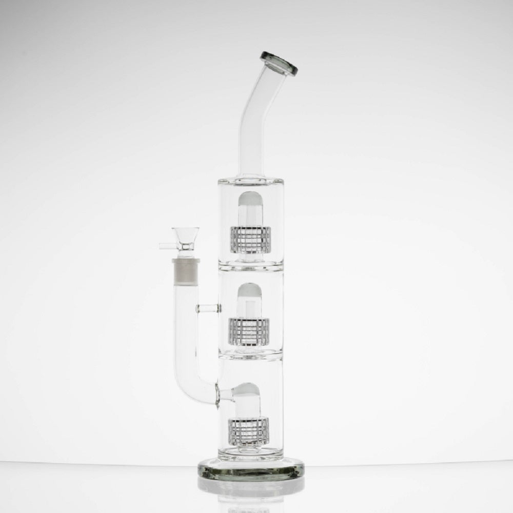 Bent Neck Three Matrix Perc Water Pipe