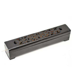 Black Wood Box Incense Burner