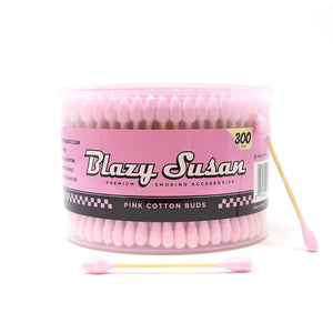 Blazy Susan Pink Cotton Swabs - 300 count