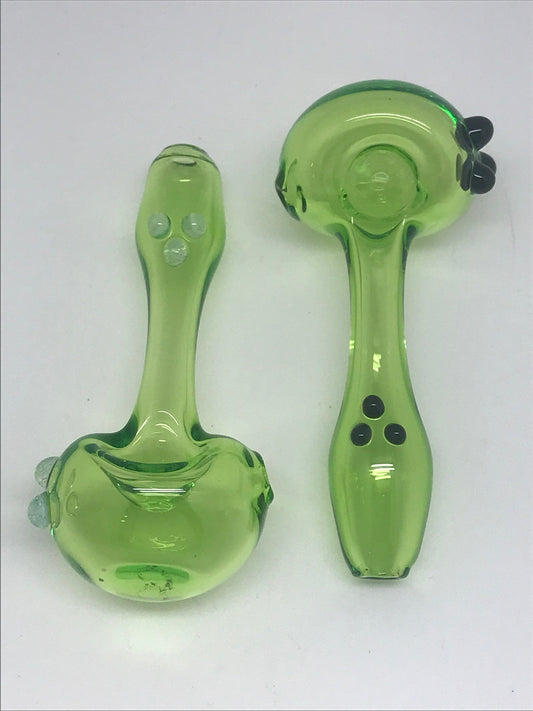 Brickyard Glass Green 3 Dot Pipe