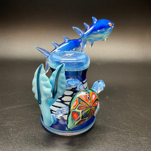 Burtoni Glass Pelagic Tuna & Turtle Bubbler