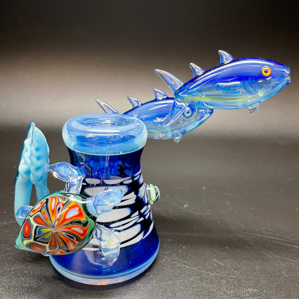 Burtoni Glass Pelagic Tuna & Turtle Bubbler