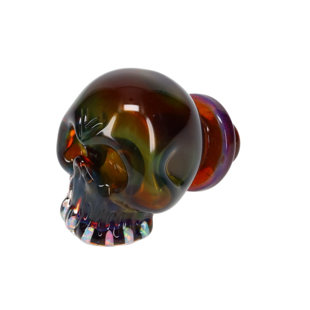 Carsten Carlile Glass Skull Carb Cap - Green/Gold