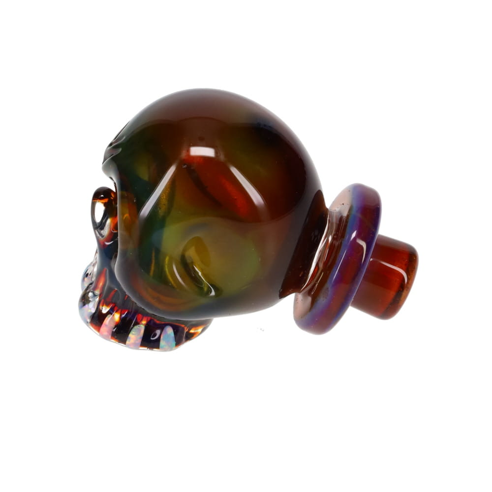 Carsten Carlile Glass Skull Carb Cap - Green/Gold