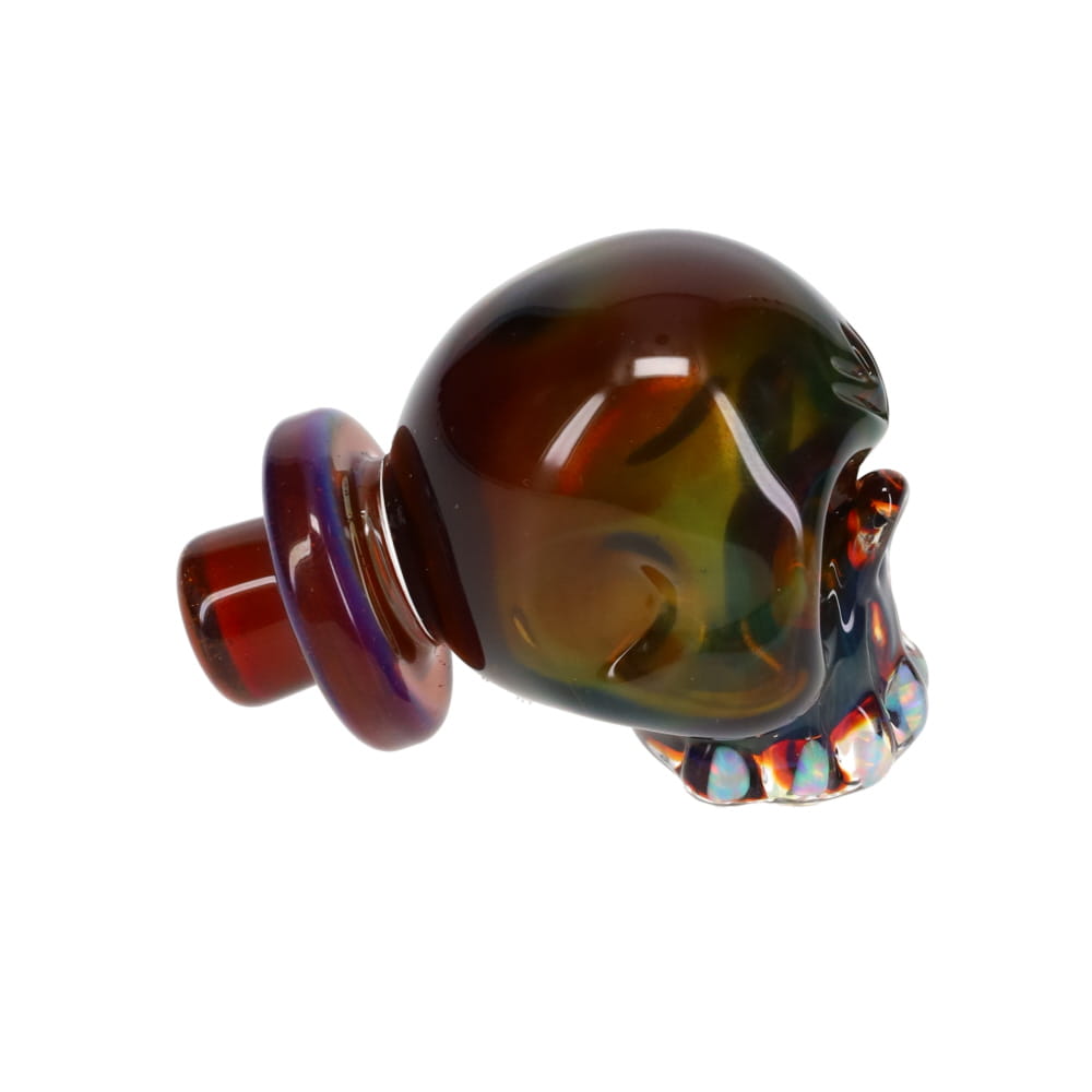 Carsten Carlile Glass Skull Carb Cap - Green/Gold