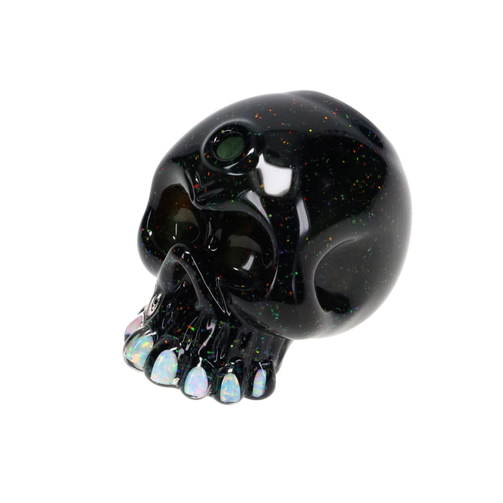 Carsten Carlile Glass Mini Black Crushed Opal Skull Rig