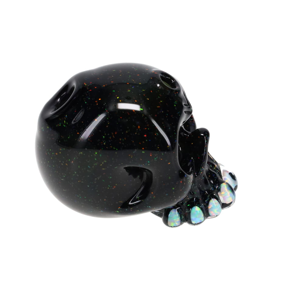 Carsten Carlile Glass Mini Black Crushed Opal Skull Rig