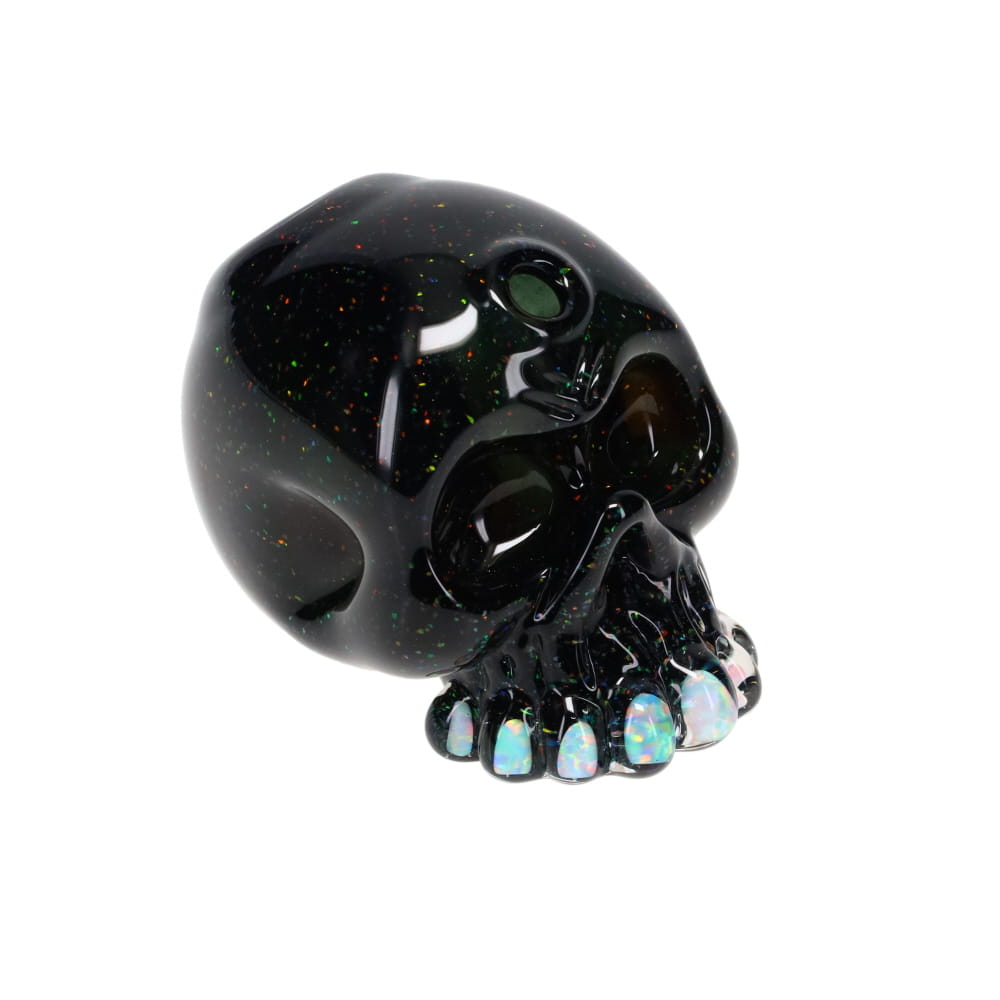 Carsten Carlile Glass Mini Black Crushed Opal Skull Rig