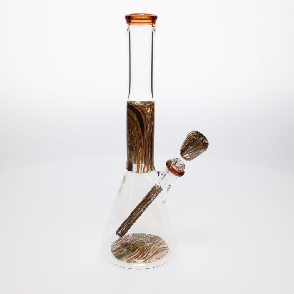 Chad G Glass Wood Grain Trim Beaker Waterpipe