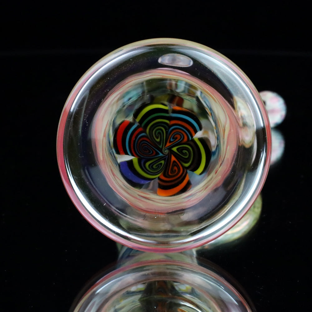 Chunk Glass Blue Thumbprint Bubbler