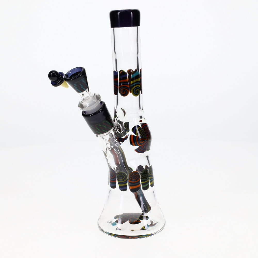 Chunk Glass Clear Thumbprint Black Tube