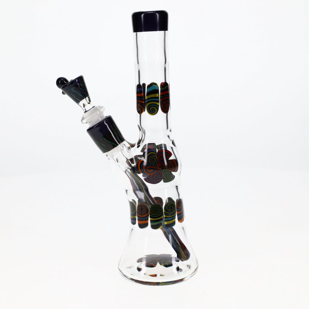 Chunk Glass Clear Thumbprint Black Tube