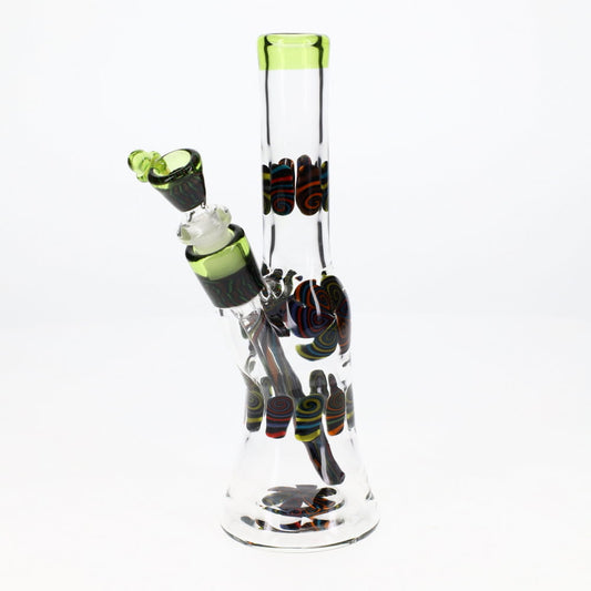 Chunk Glass Clear Thumbprint Green Tube