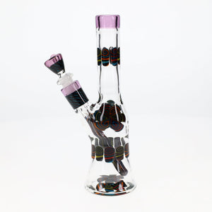 Chunk Glass Clear Thumbprint Purple Tube