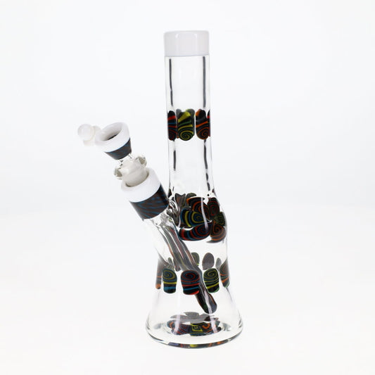 Chunk Glass Clear Thumbprint White Tube