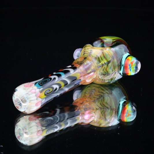 Chunk Glass X Cowboy Glass Fumed Thubmbprint & Blue Rainbow Spoon Collab