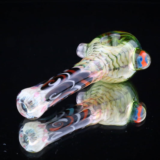 Chunk Glass X Cowboy Glass Fumed Thubmbprint & Green Rainbow Spoon Collab