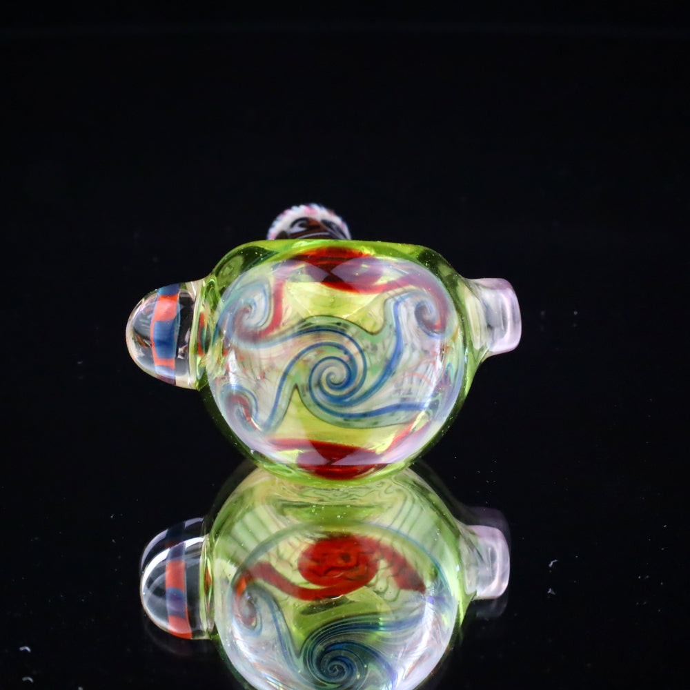 Chunk Glass X Cowboy Glass Fumed Thubmbprint & Green Rainbow Spoon Collab