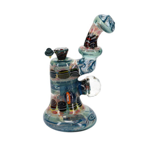 Chunk Glass x Oats Glass Blue Thumbprint Bubbler