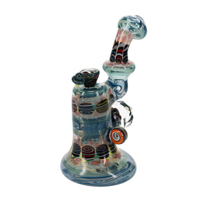 Chunk Glass x Oats Glass Blue Thumbprint Bubbler