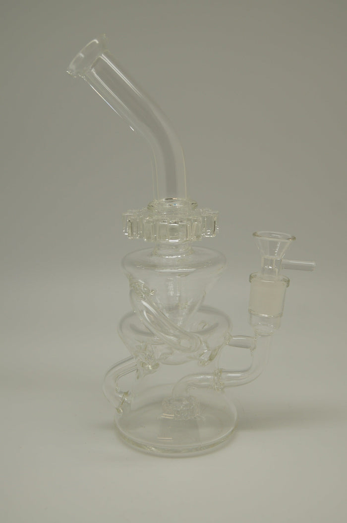 Clear Recycler with Cog Spinner Bubbler SALE