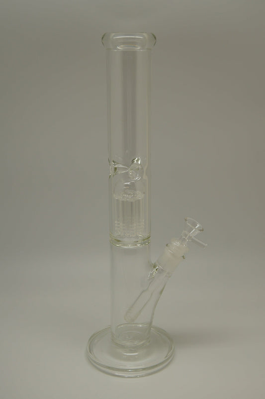 Clear Single Tree Perc 16" Straight Tube Water Pipe