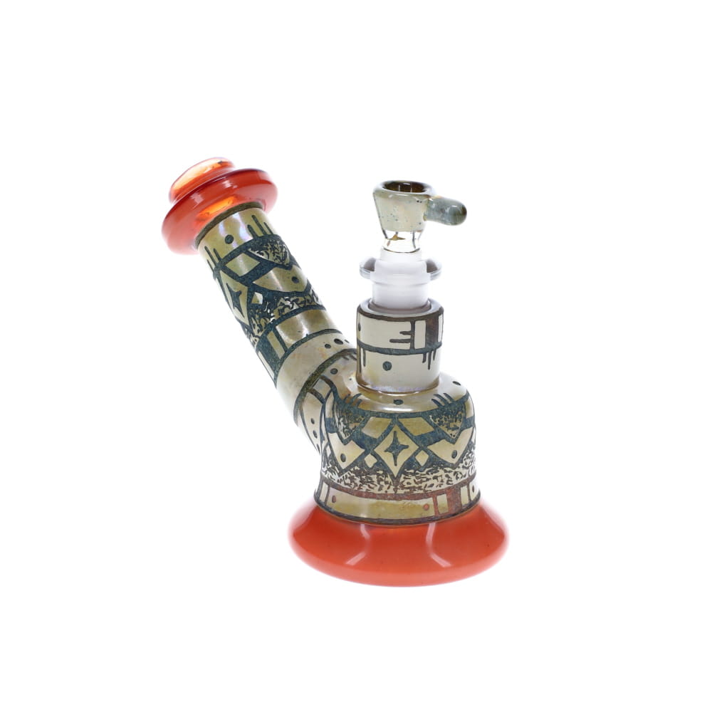 Corkis Portal Hand Carved 10mm Mini Bubbler - Orange