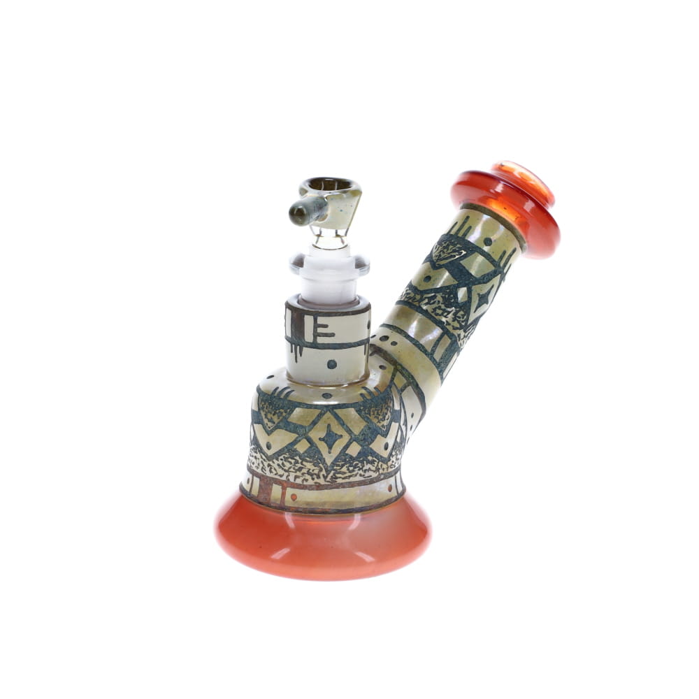 Corkis Portal Hand Carved 10mm Mini Bubbler - Orange