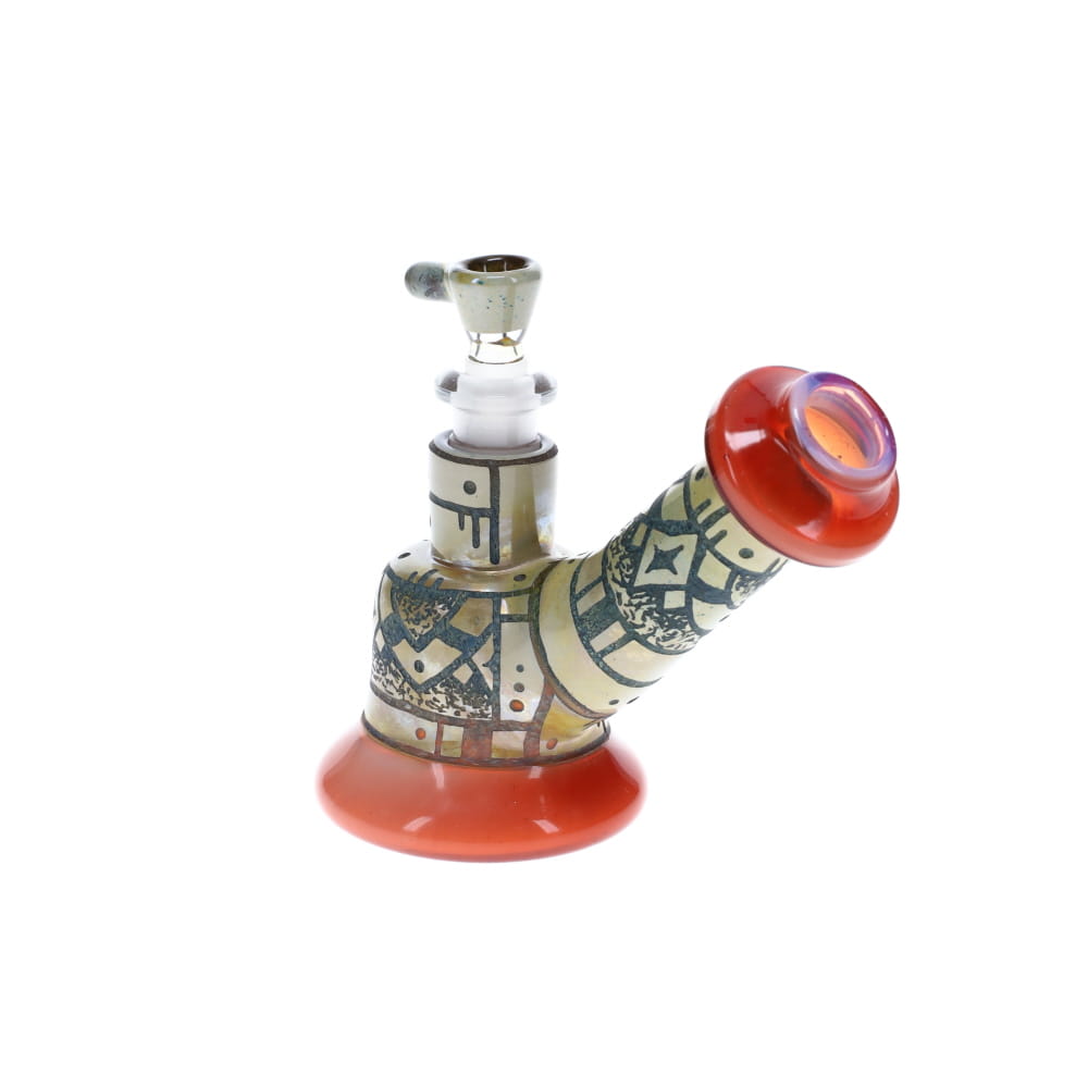 Corkis Portal Hand Carved 10mm Mini Bubbler - Orange