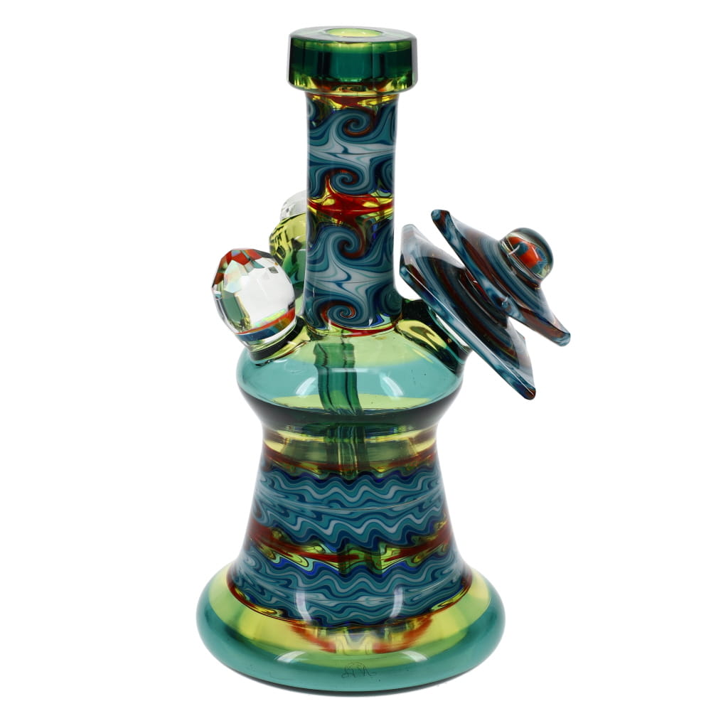 Cowboy Glass Atlas Blue Faceted Tile Bubbler