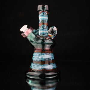 Cowboy Glass Atlas Blue Faceted Tile Bubbler