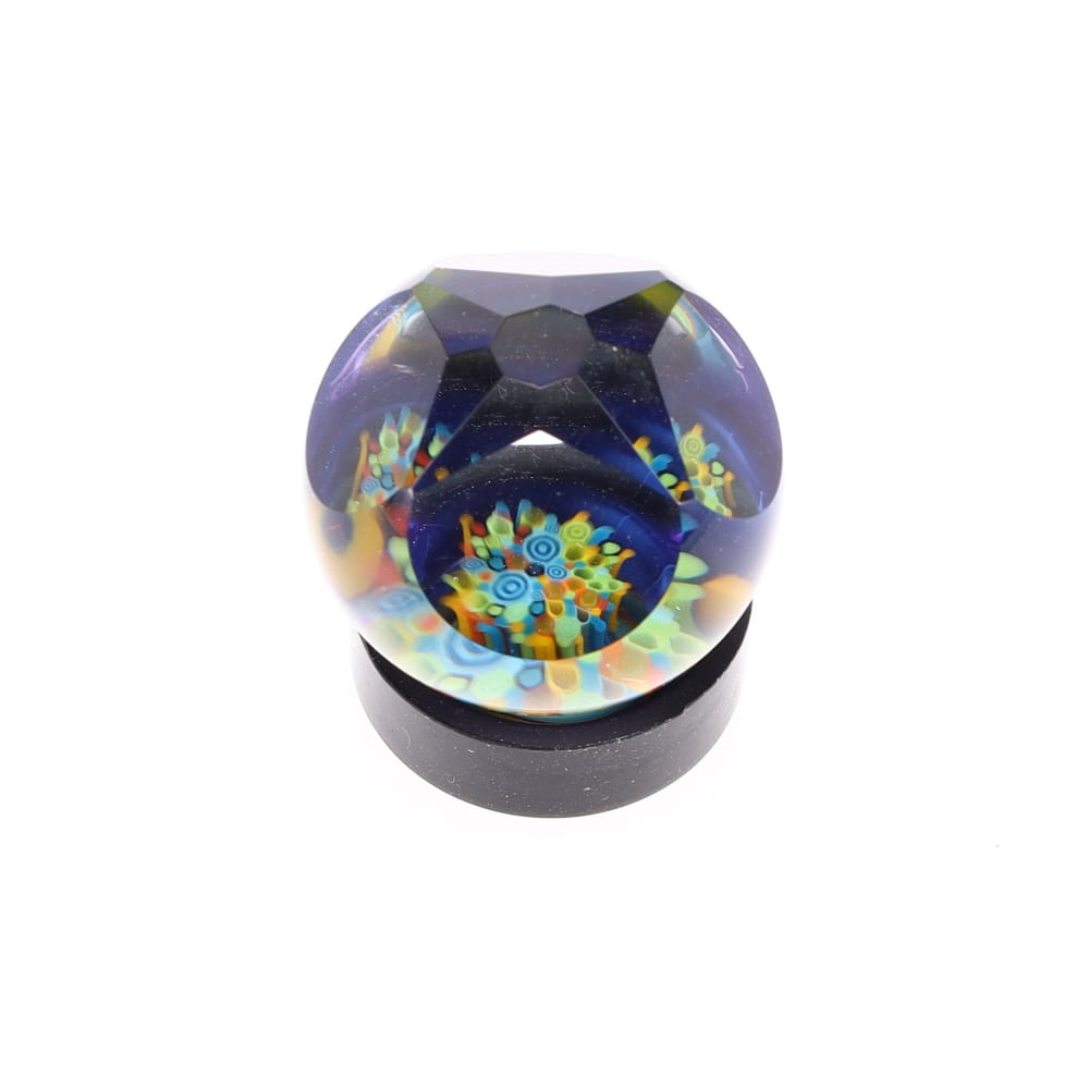 Cowboy Glass Indigo Star Faceted Marble Milli Carb Cap