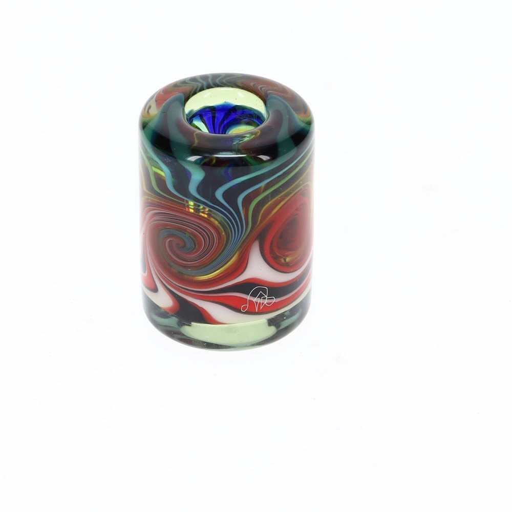 Cowboy Glass Rainbow Barrel Bead Pendant