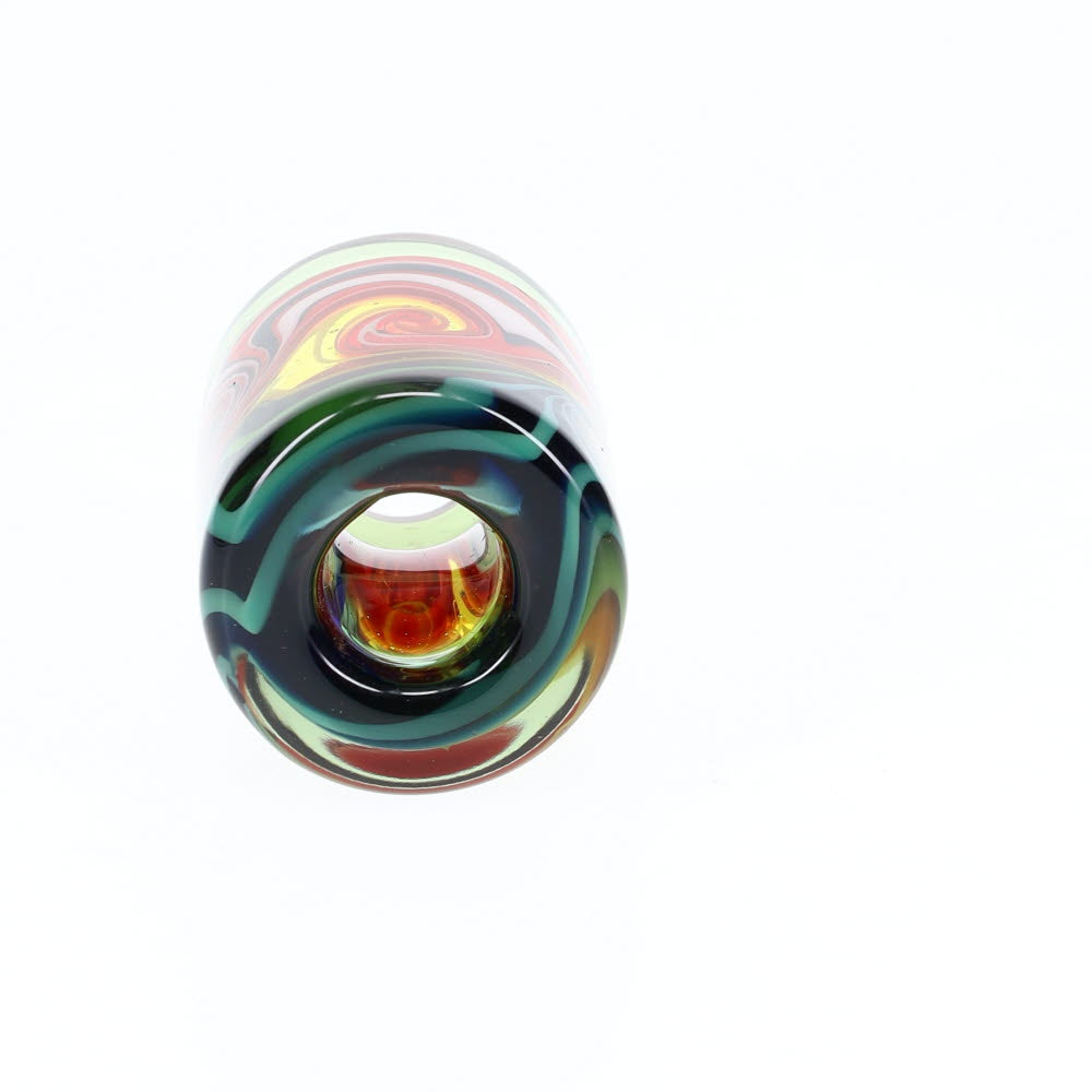 Cowboy Glass Rainbow Barrel Bead Pendant