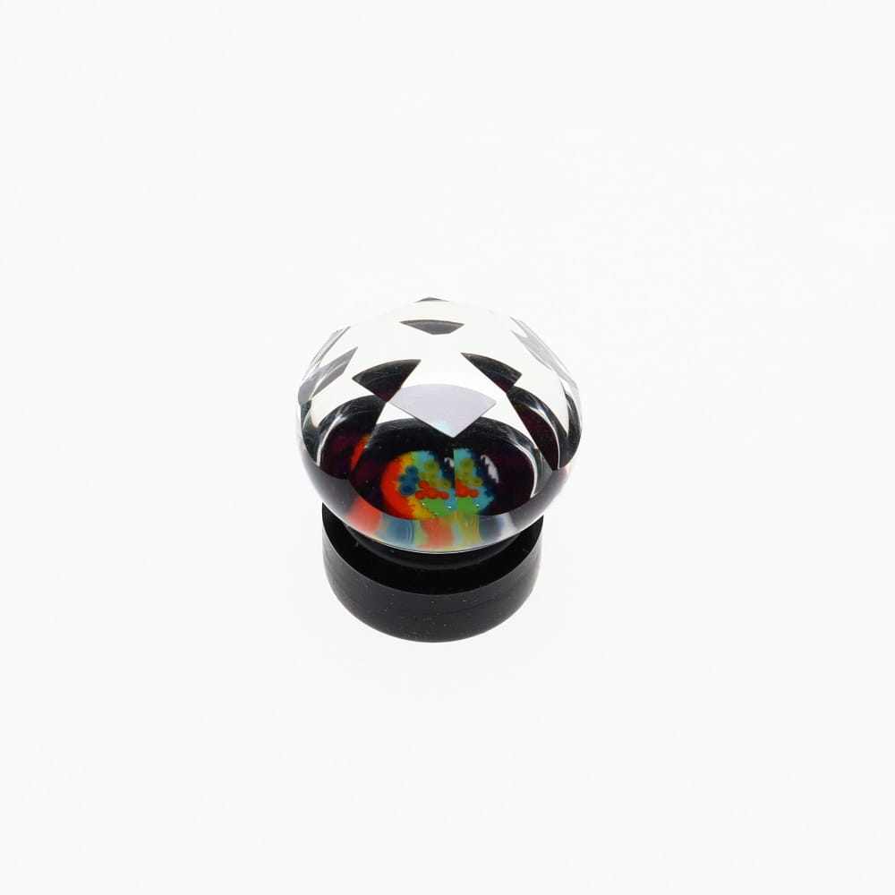 Cowboy Glass Round Purple Rainbow Faceted Marble Milli Carb Cap