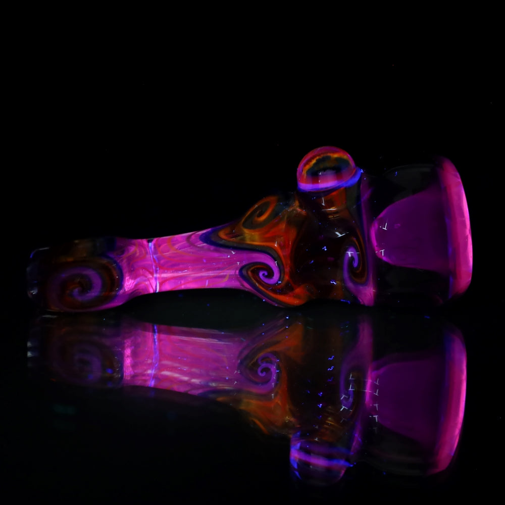 Cowboy Glass UV Purple/Rainbow Faceted Chillum