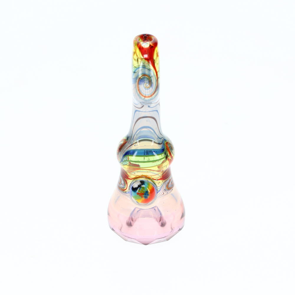 Cowboy Glass UV Rainbow/White & Pink Faceted Onie