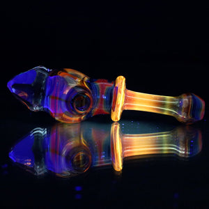 Cowboy Glass UV Yellow/Rainbow Faceted Spoon