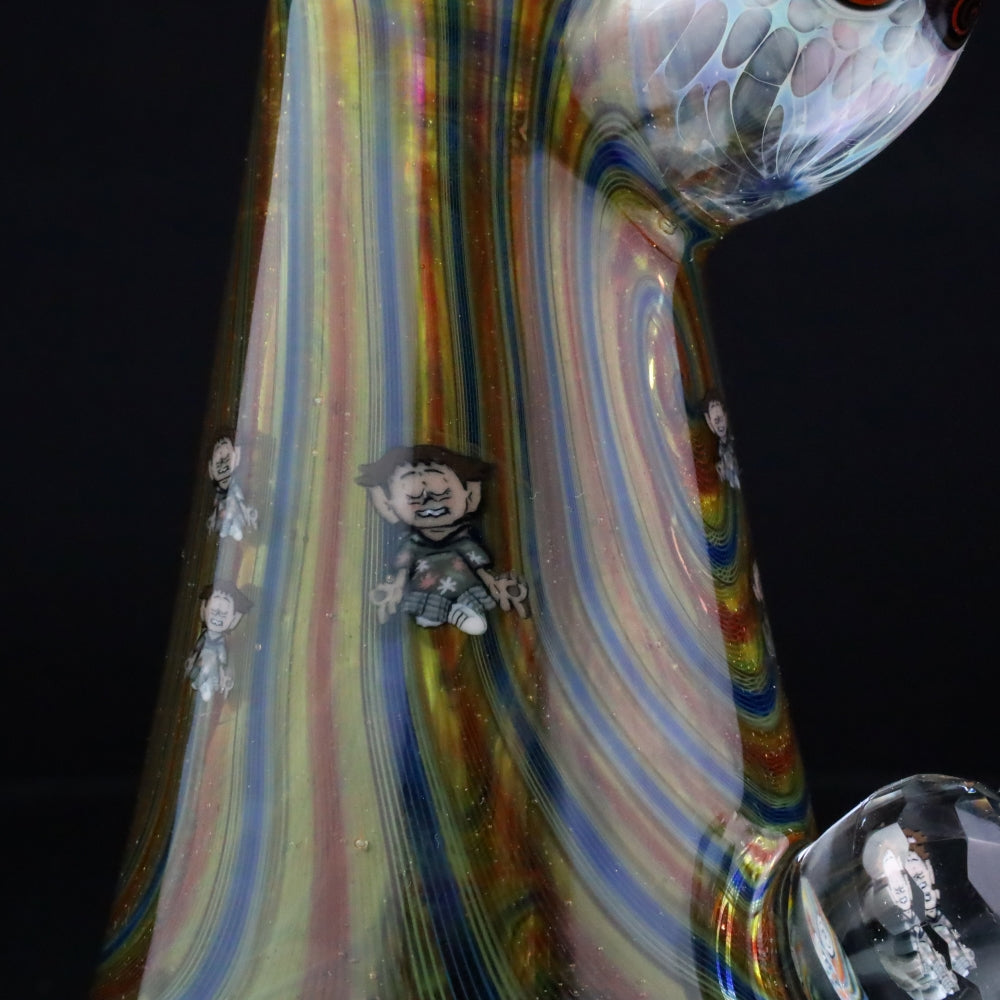 Chunk Glass X Cowboy Glass X McDaniel Glass Rainbow Swirl Millie Dewar Bubbler